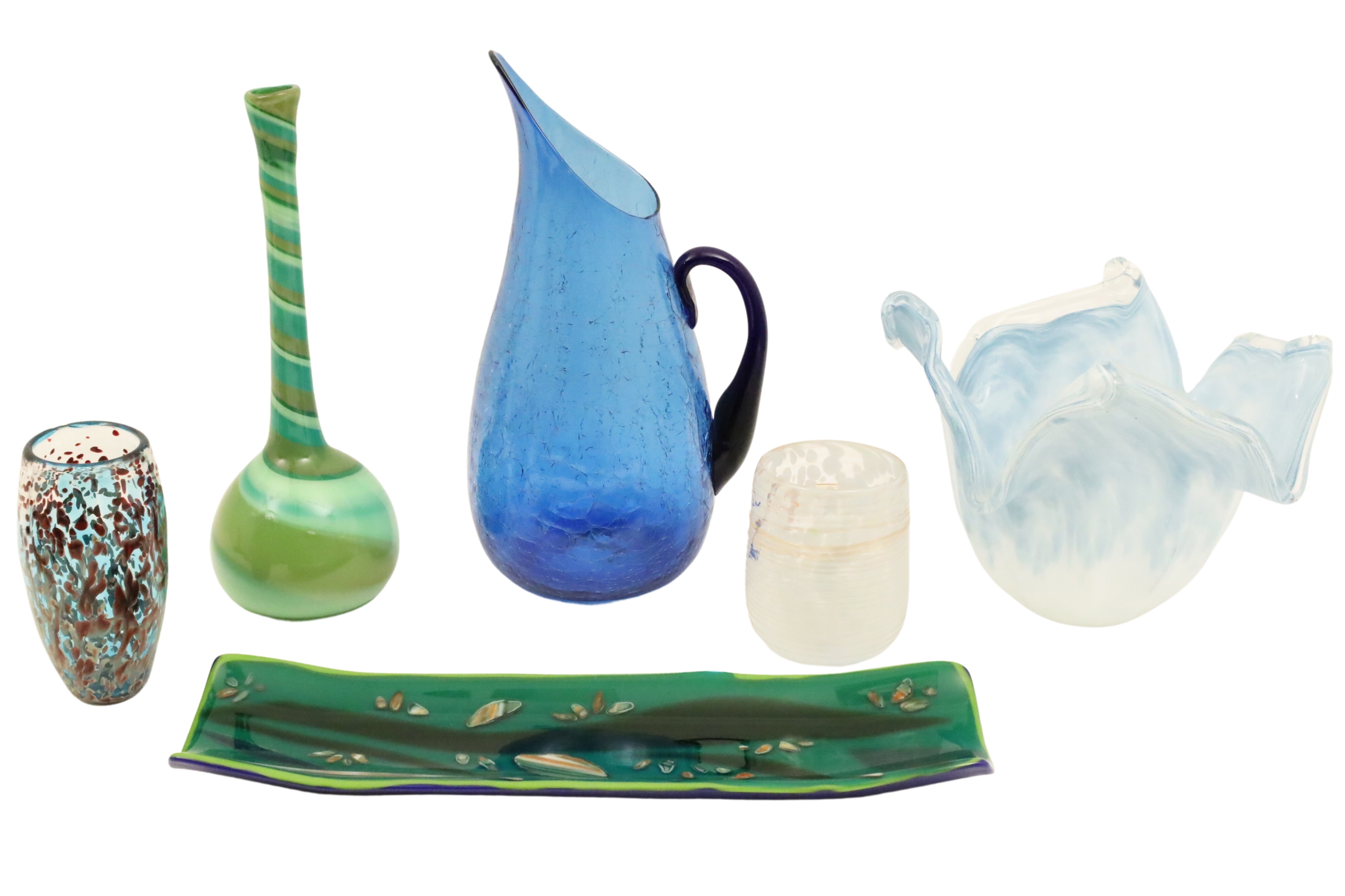 6 PIECE LOT OF ART GLASS 6 piece