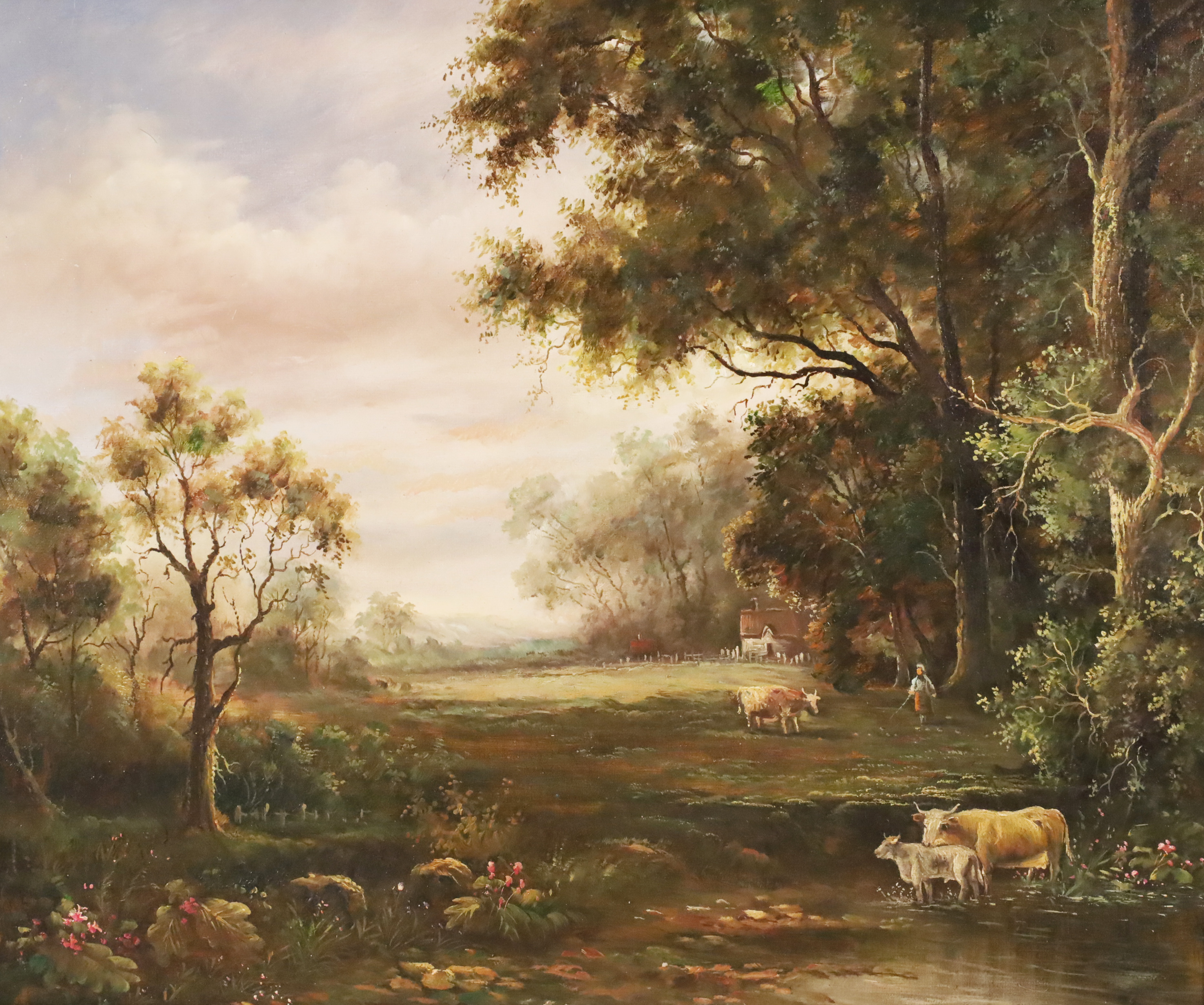 OIL ON CANVAS LANDSCAPE PAINTING Oil