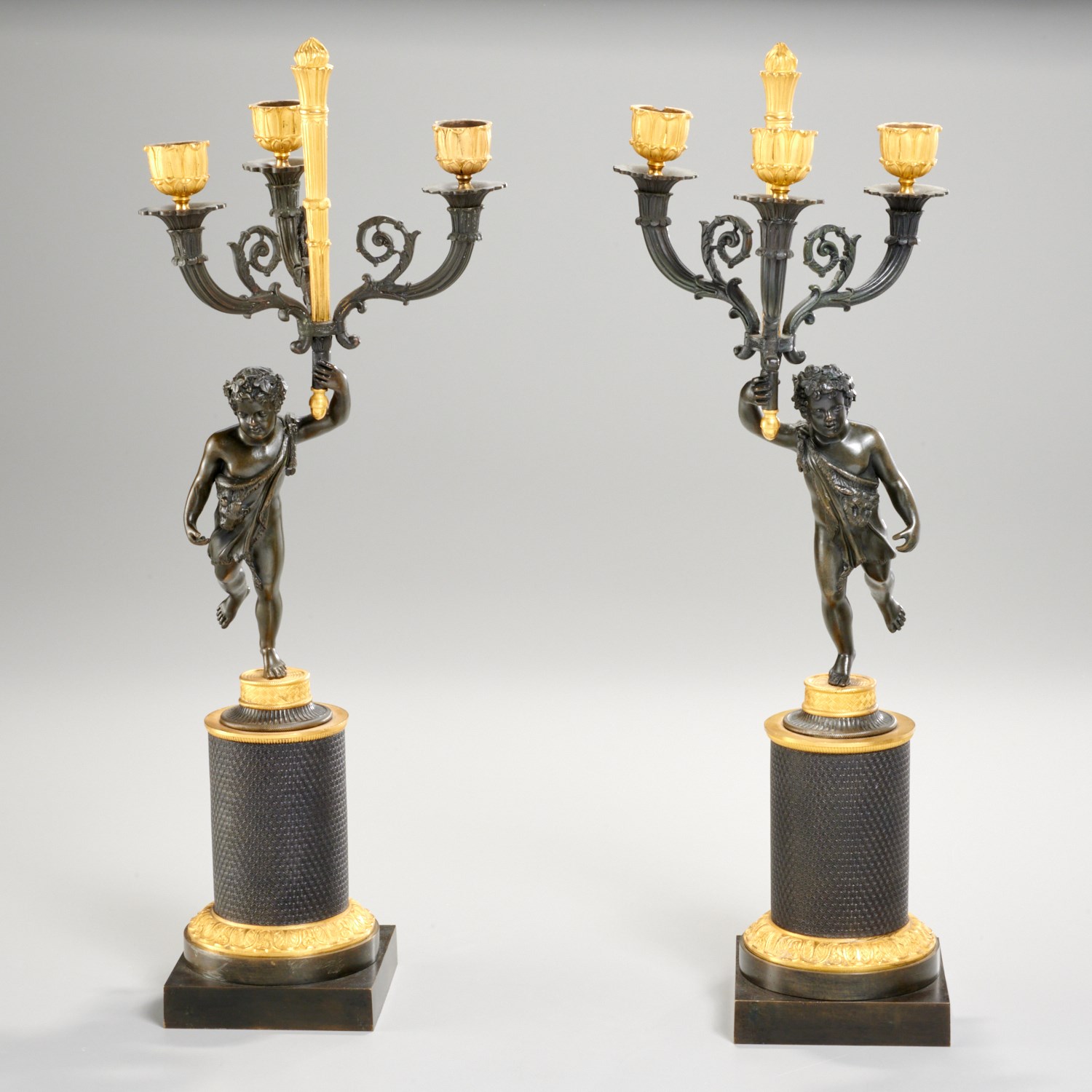 PAIR FRENCH LATE EMPIRE FIGURAL 2a5ce9