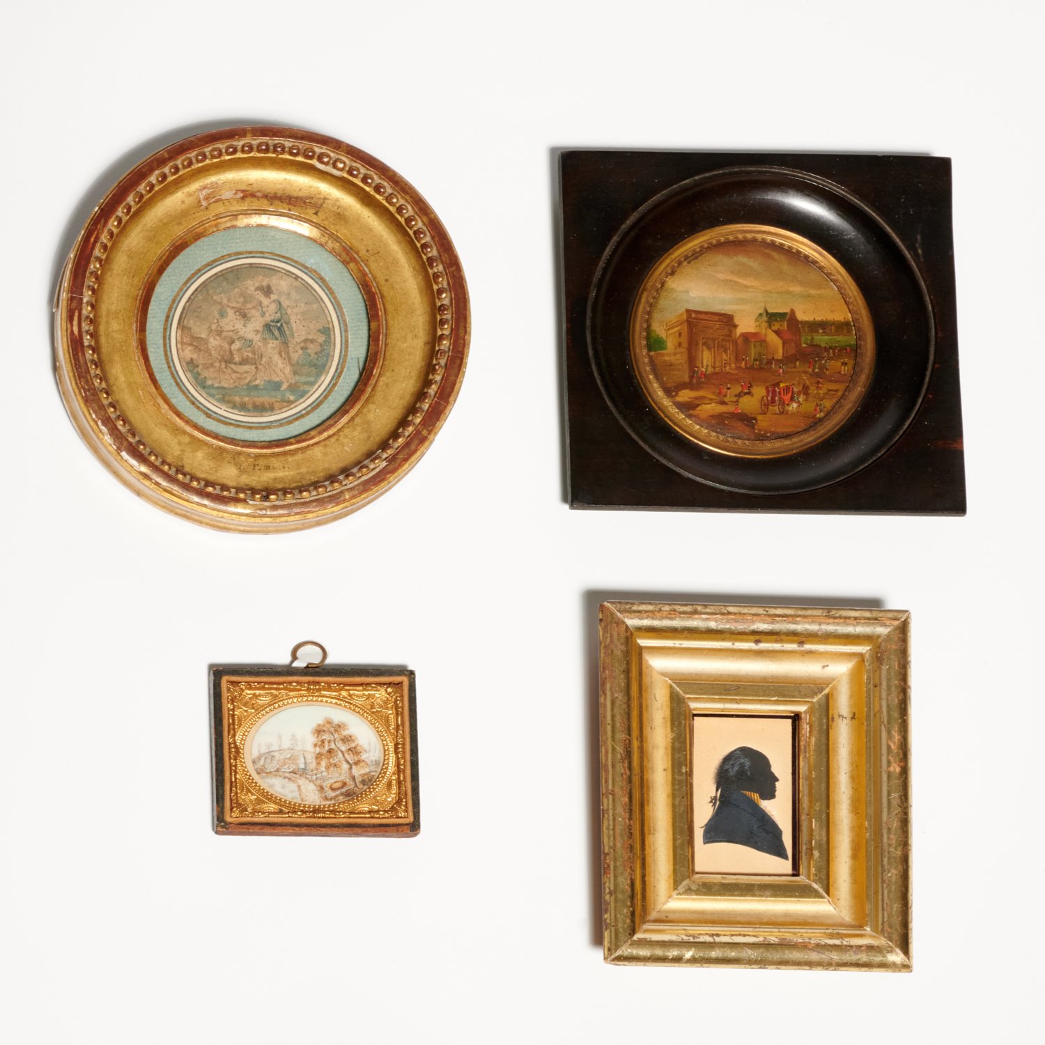  4 ANTIQUE MINIATURE ARTWORKS 2a5d10