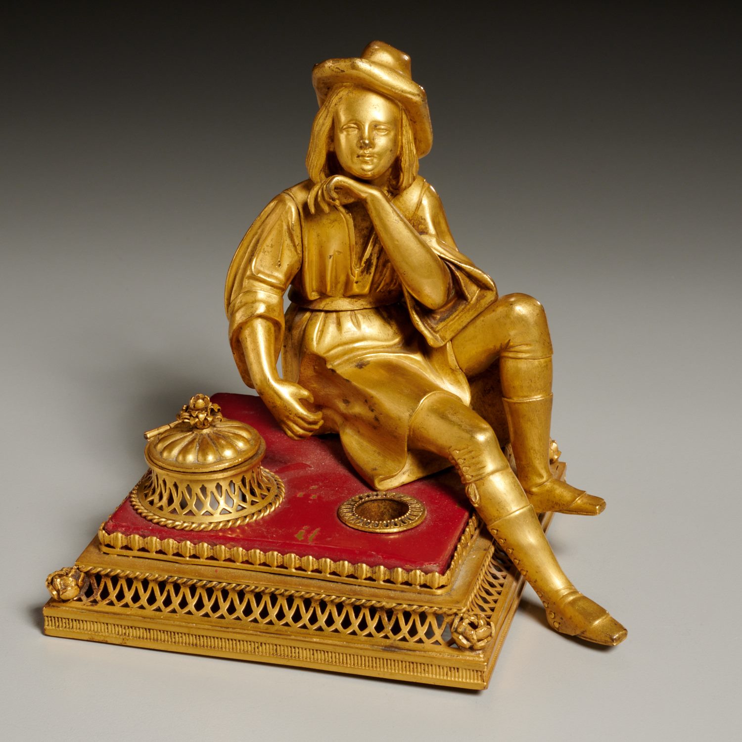 CONTINENTAL GILT BRONZE FIGURAL