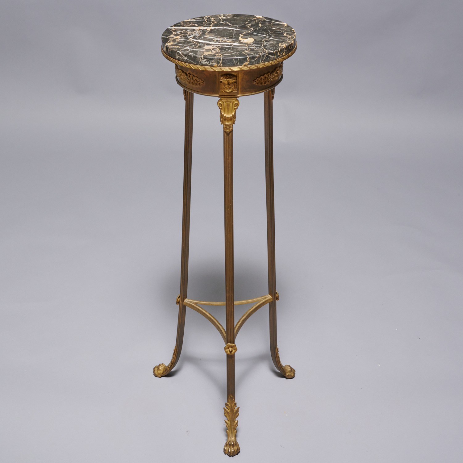 CONTINENTAL MARBLE TOP GILT BRONZE