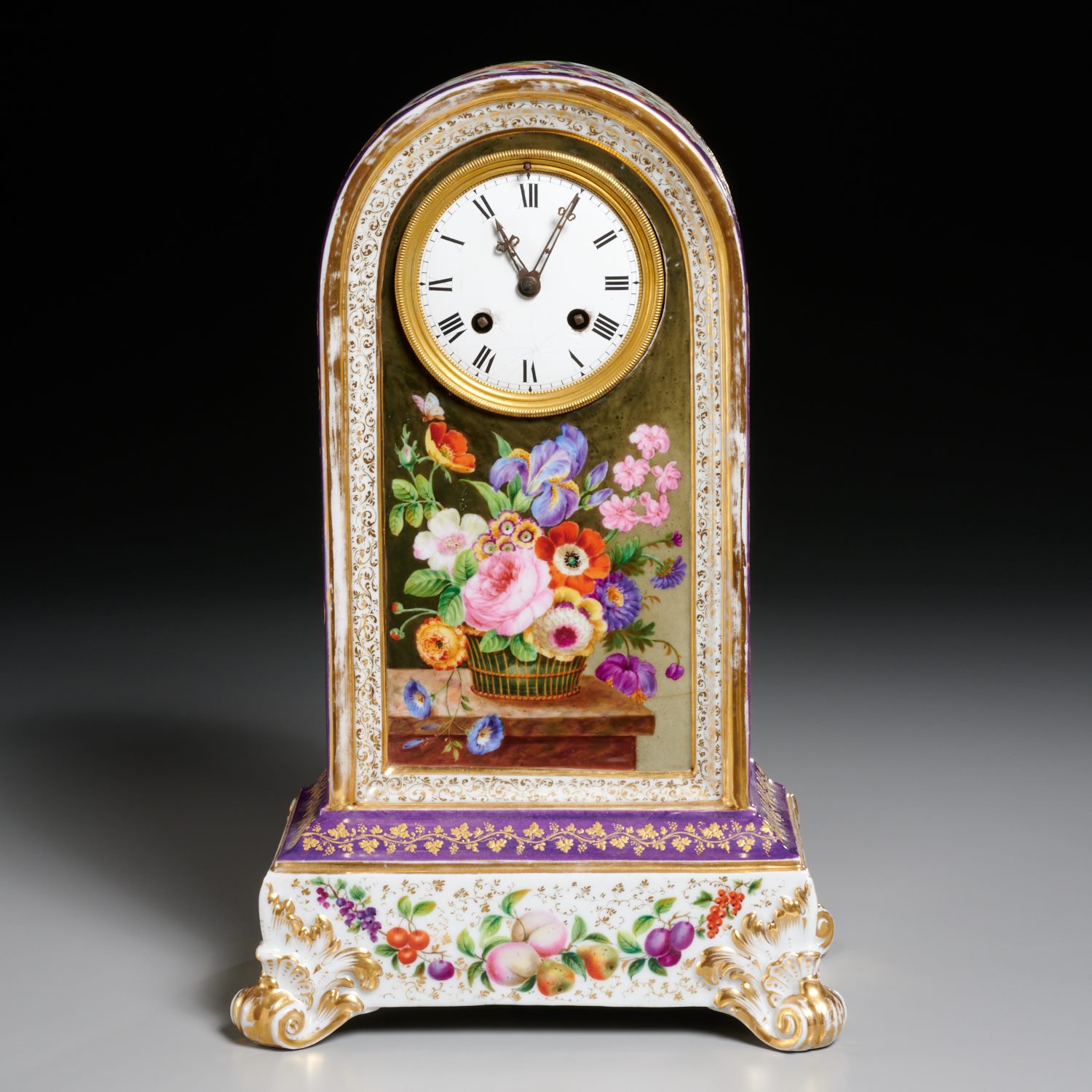 OLD PARIS PORCELAIN MANTEL CLOCK 2a5d34