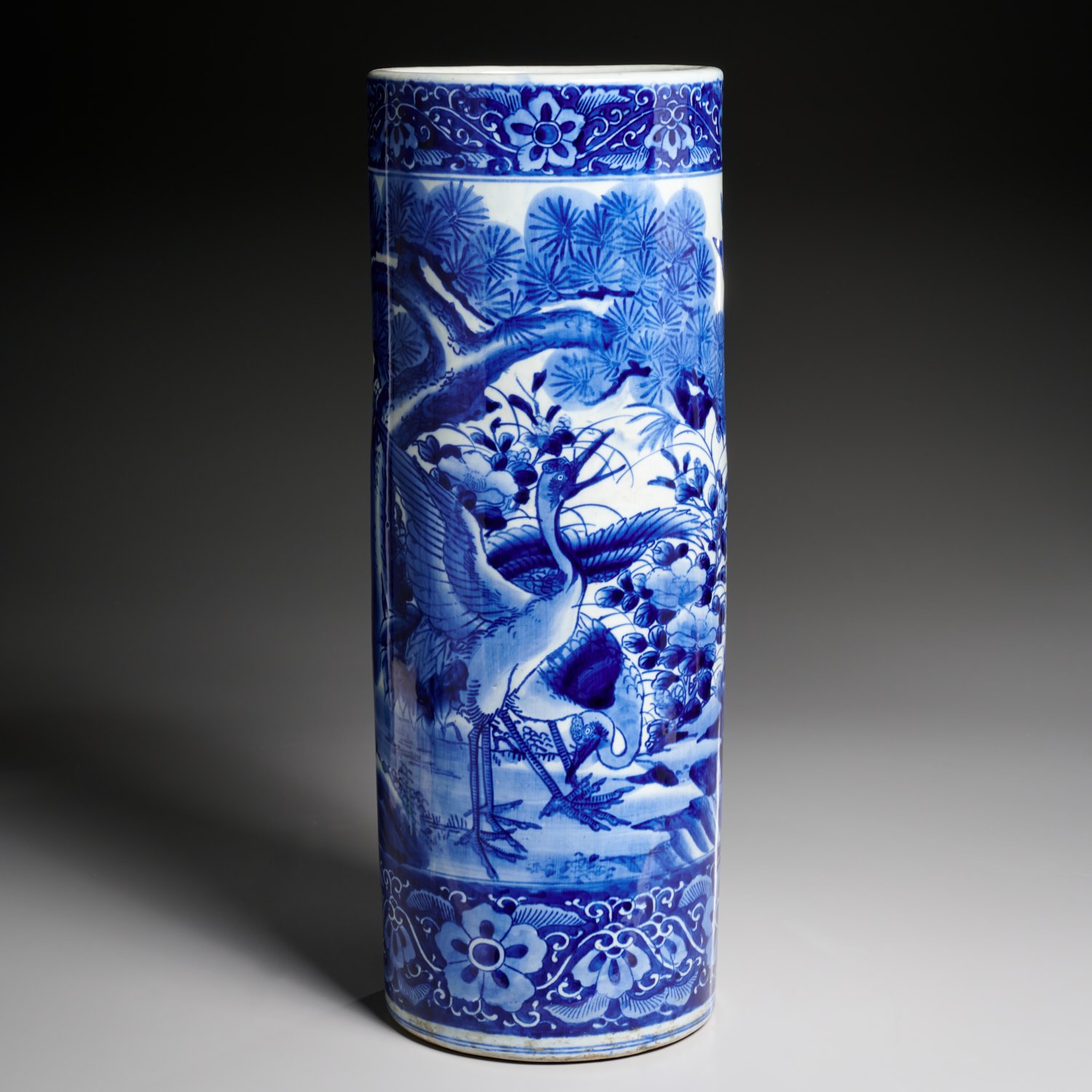 JAPANESE BLUE AND WHITE UMBRELLA STAND