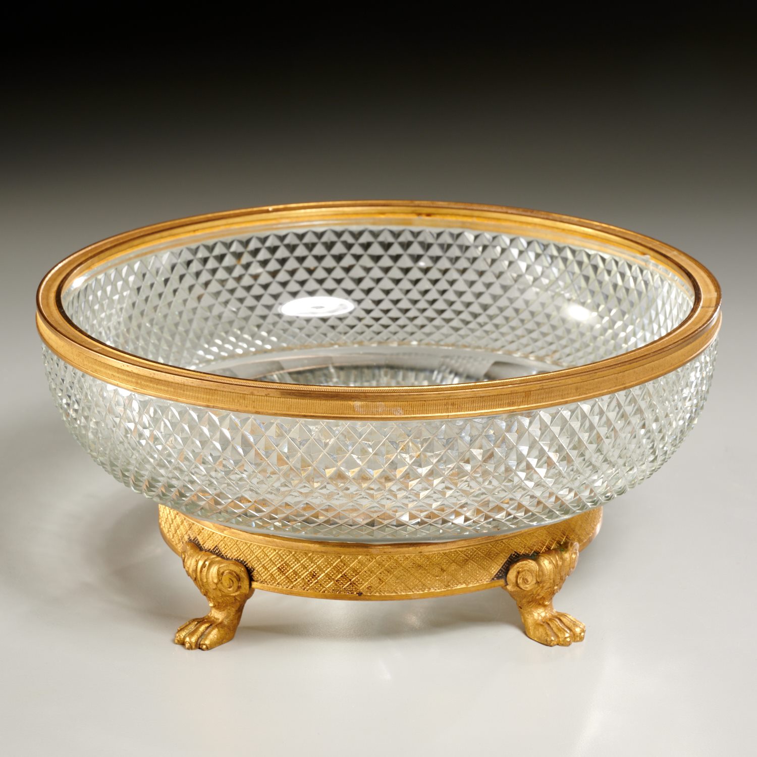 FRENCH GILT BRONZE AND CRYSTAL