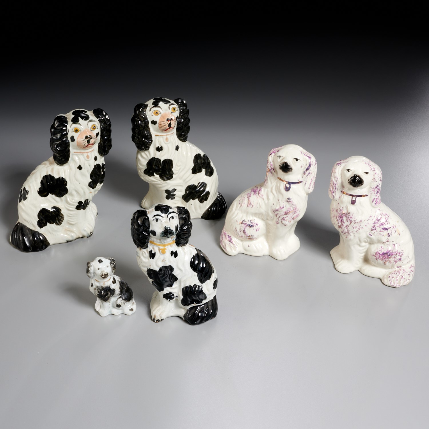  6 STAFFORDSHIRE DOGS 19th c  2a5dbe