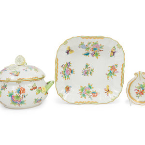 Three Herend Queen Victoria Porcelain