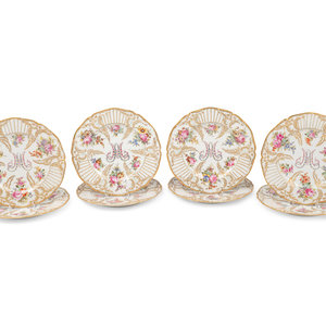 A Set of Eight French Porcelain
