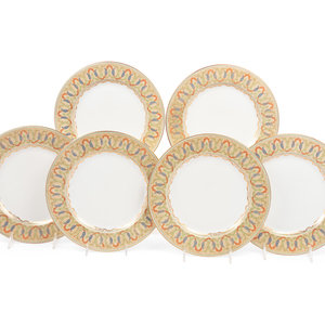 A Set of Six Limoges Porcelain Plates
Mid-20th