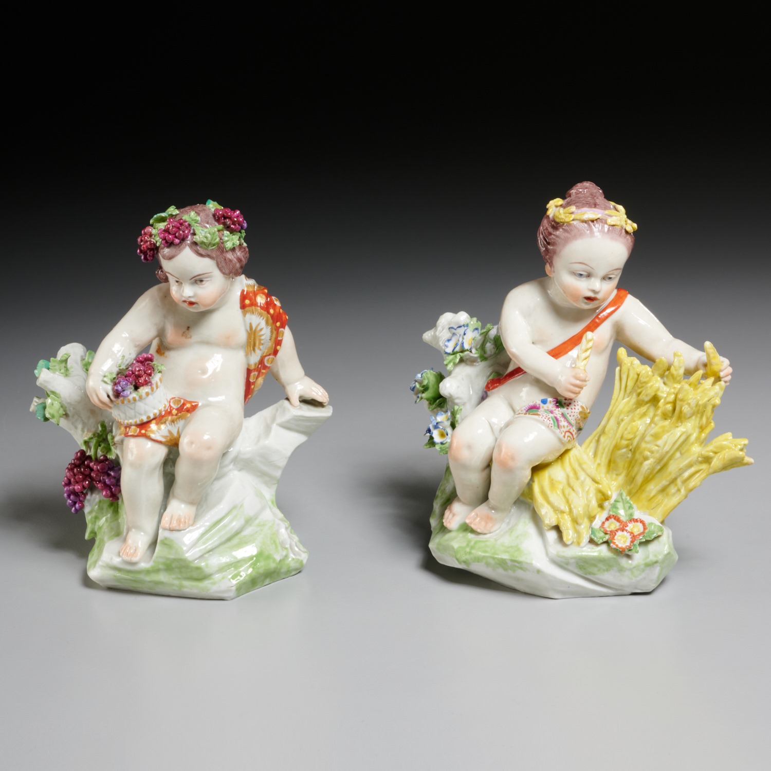 (2) CHELSEA PORCELAIN FOUR SEASON FIGURINES