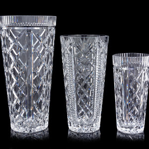 Three Waterford Cut Glass Vases Height 2a5e41