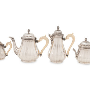 A French Silver Four Piece Tea 2a5e6b