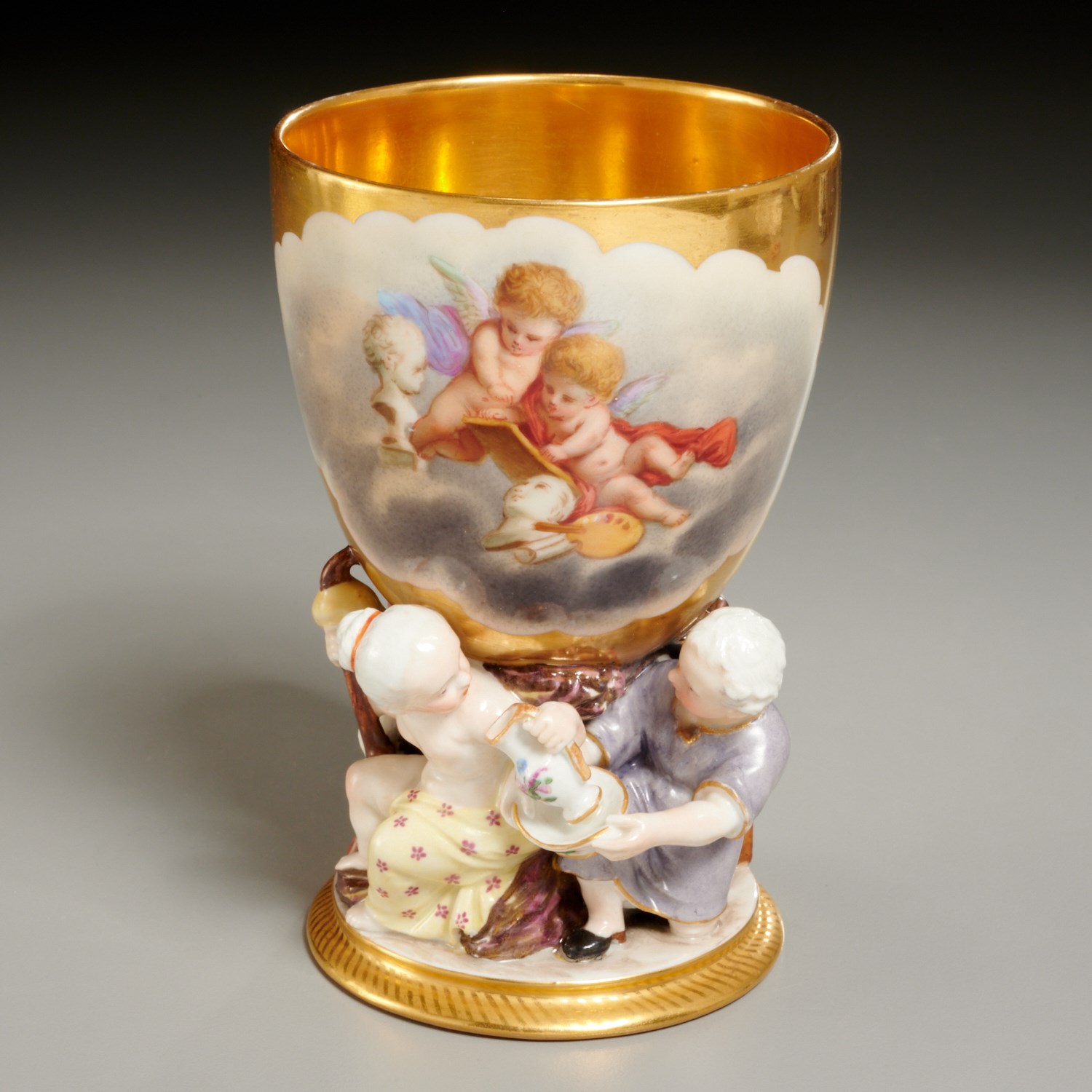 BERLIN GILT AND PAINTED PORCELAIN