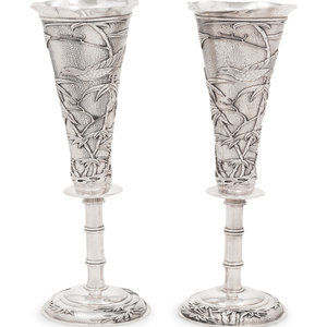 Pair of Chinese Export Silver Vases 20th 2a5e88