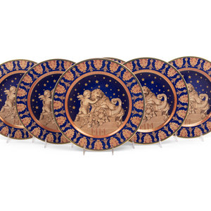 Seven Versace Porcelain Christmas Chargers
Manufactured