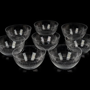 A Set of Eight Baccarat Cut Glass