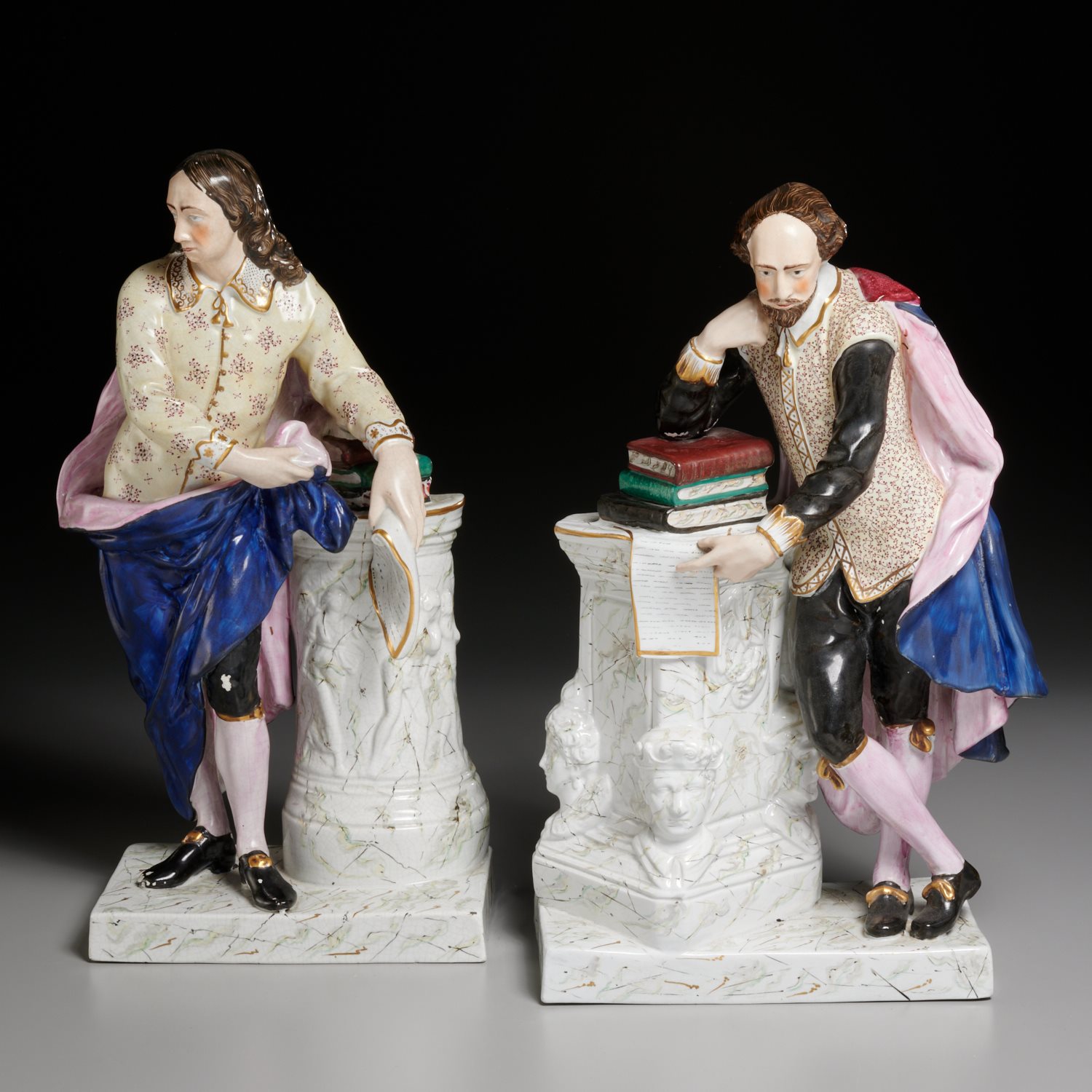 PAIR DERBY FIGURES, MILTON AND