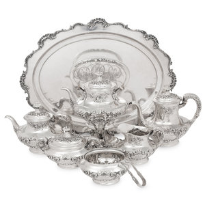 An American Silver Seven-Piece Tea and