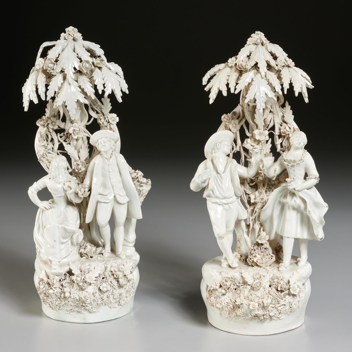 CAPODIMONTE, (2) 19TH C. BLANC