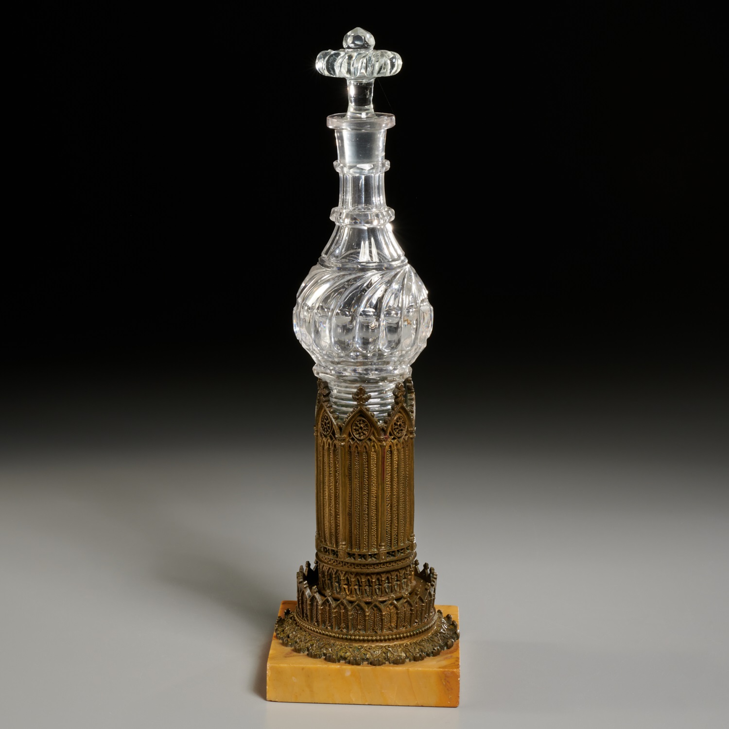 GOTHIC REVIVAL BRONZE MOUNTED CRUET