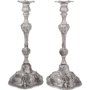 A Pair of American Silver Candlesticks Retailed 2a5f43