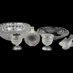 A Collection of Lalique Glass Table