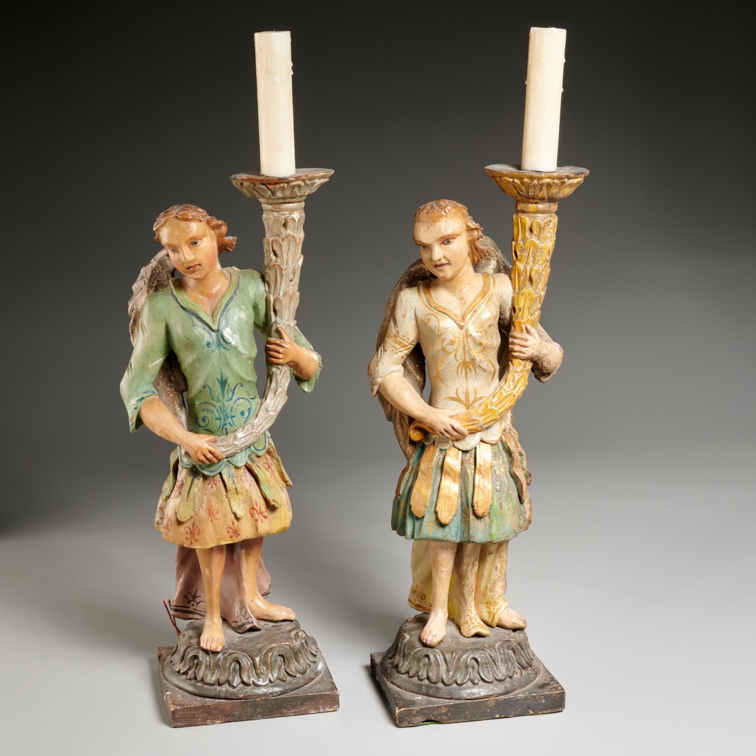 PAIR CONTINENTAL BAROQUE FIGURAL