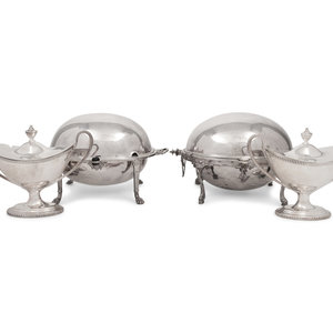 A Pair of Silver-Plate Sauce Tureens