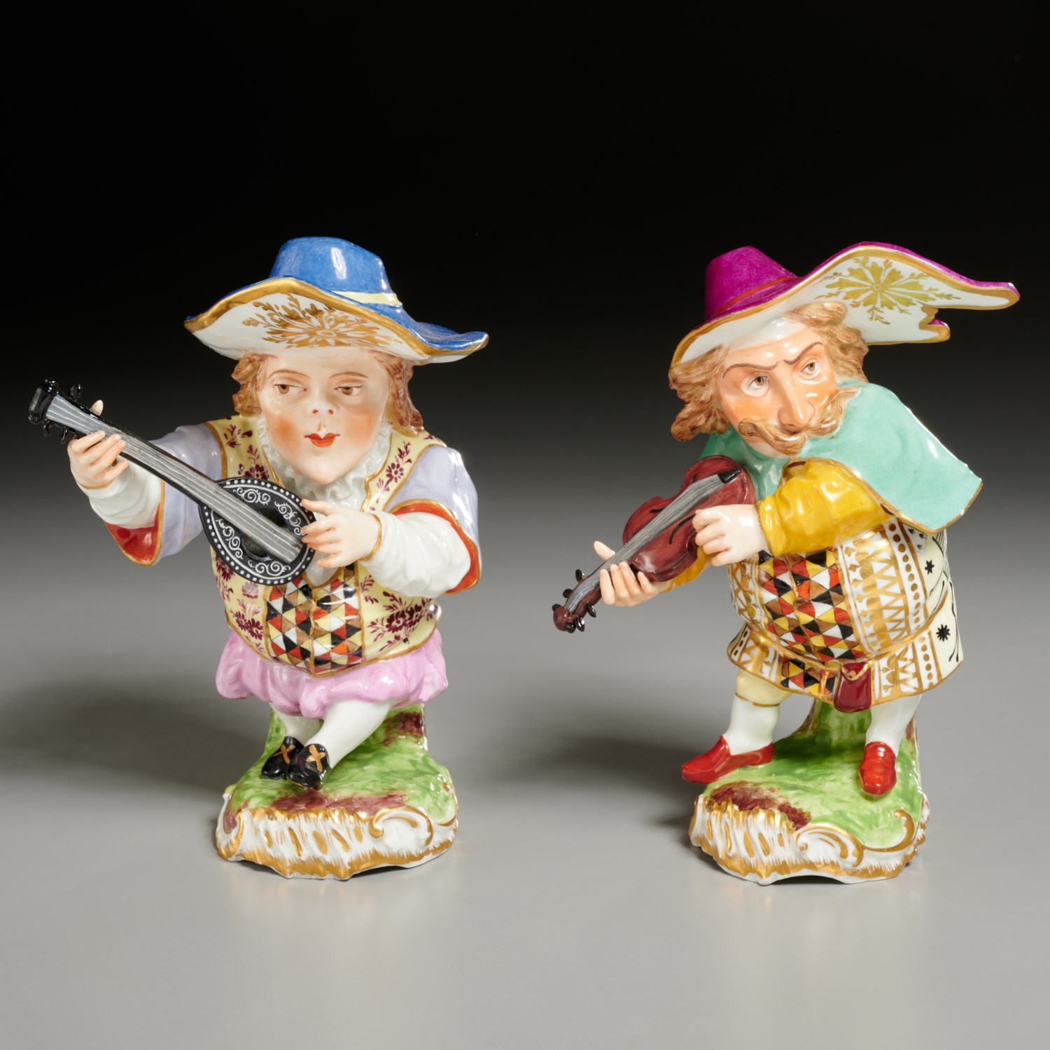 PAIR DERBY PORCELAIN MANSION HOUSE 2a5fd1