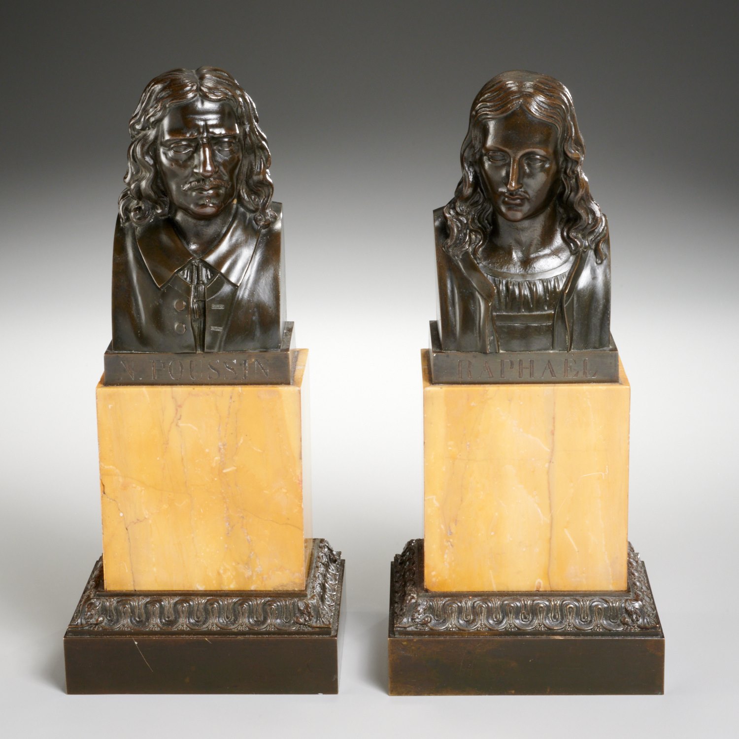 FRENCH SCHOOL 2 BRONZE BUSTS 2a5fe8