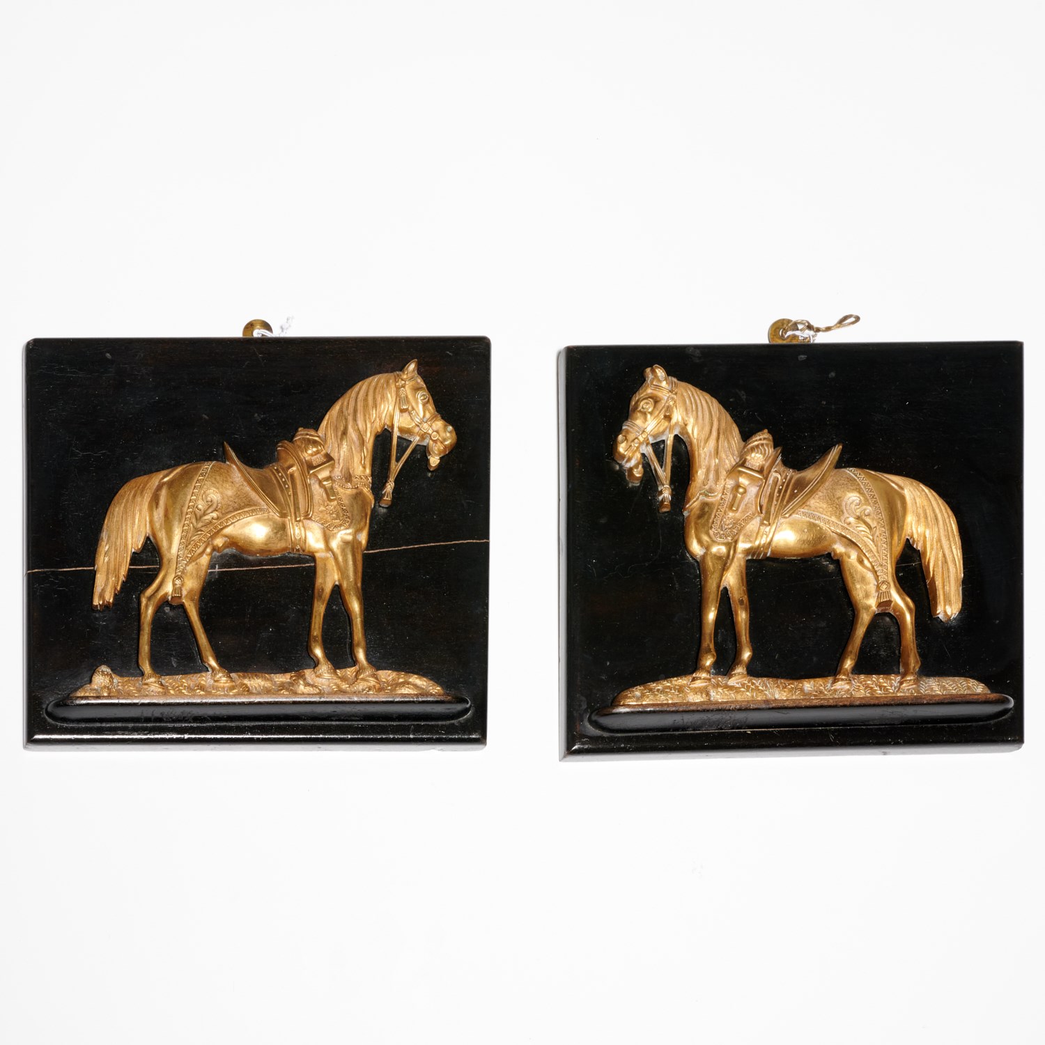 NICE PAIR DORE BRONZE EQUINE RELIEF