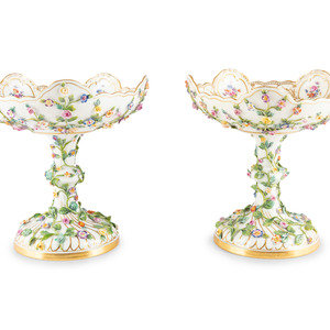 A Pair of Meissen Porcelain Floral 2a6023