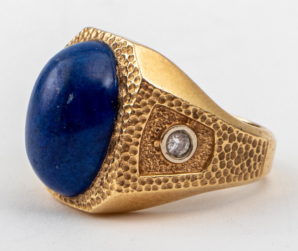 VINTAGE 14K YELLOW GOLD LAPIS  2a6038