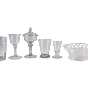 Six Blown Glass Vessels 19th Century Height 2a60a8