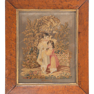 A Victorian Framed Needlework of