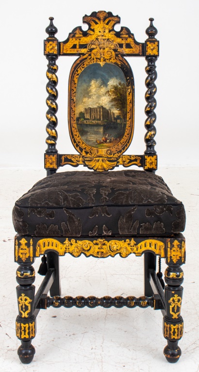 ENGLISH PAPIER MACHE SIDE CHAIR  2a61e8