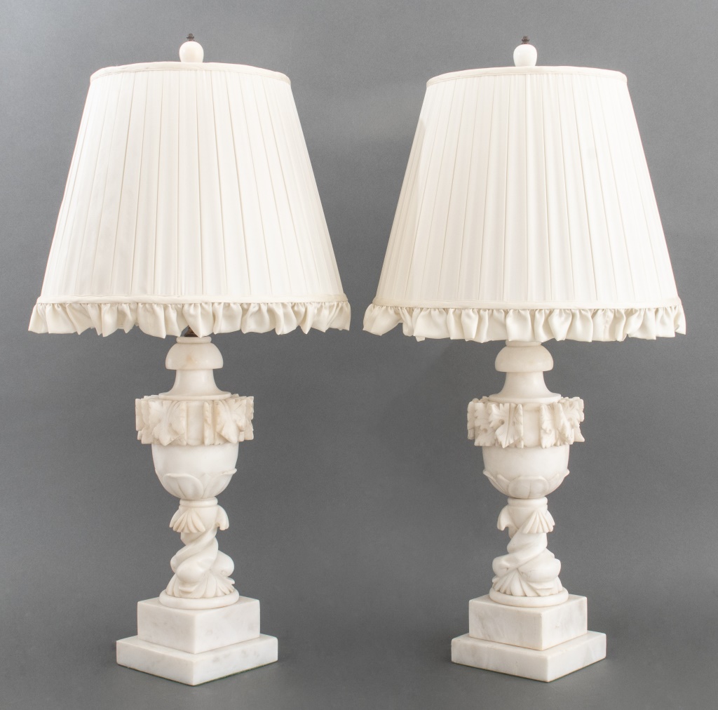 CARRARA MARBLE URN FORM TABLE LAMP  2a6215