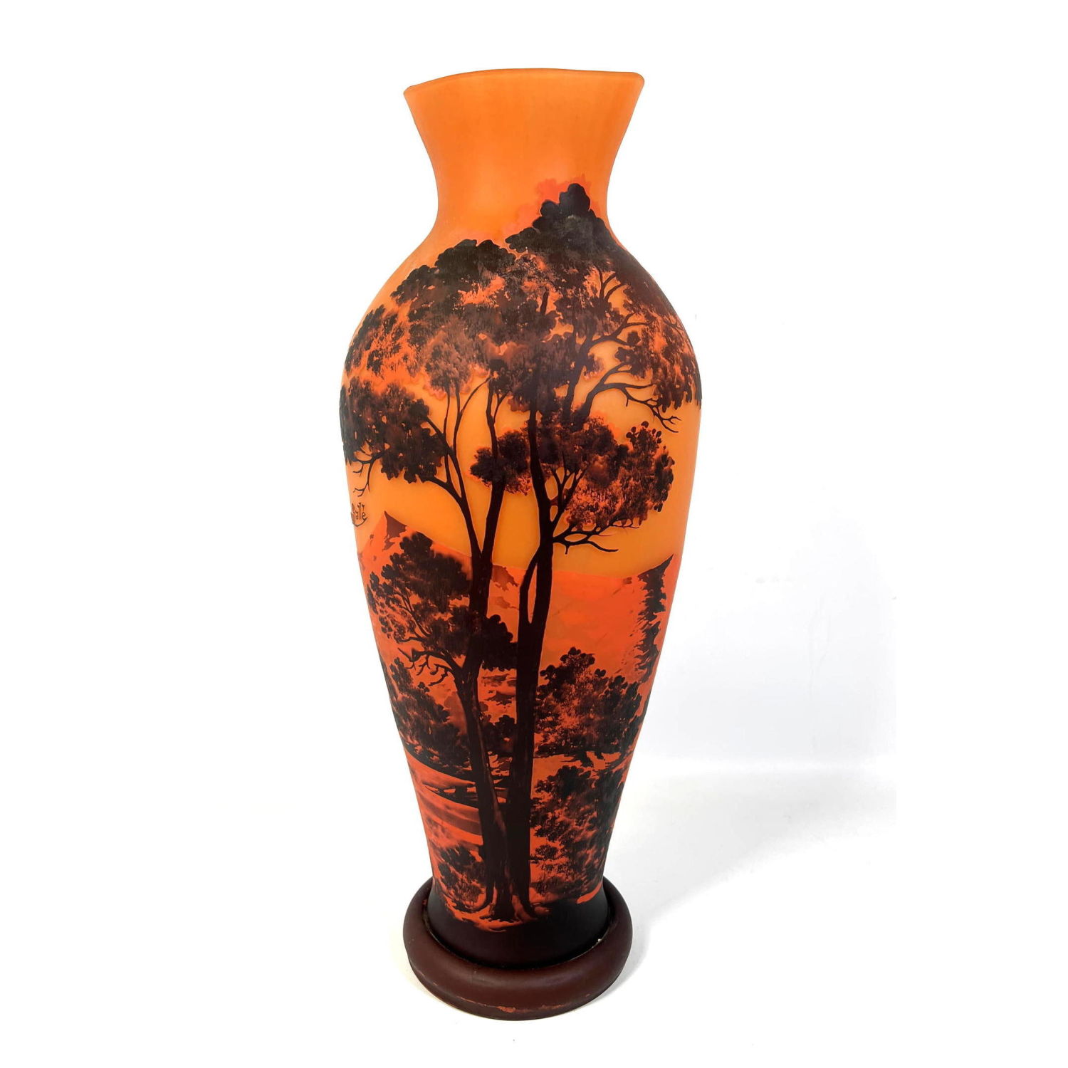 26" Tall Cameo Art Glass Vase.