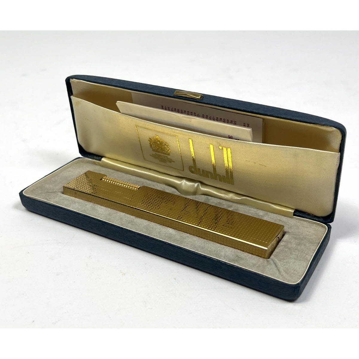 Dunhill gold plated table lighter. Marked
