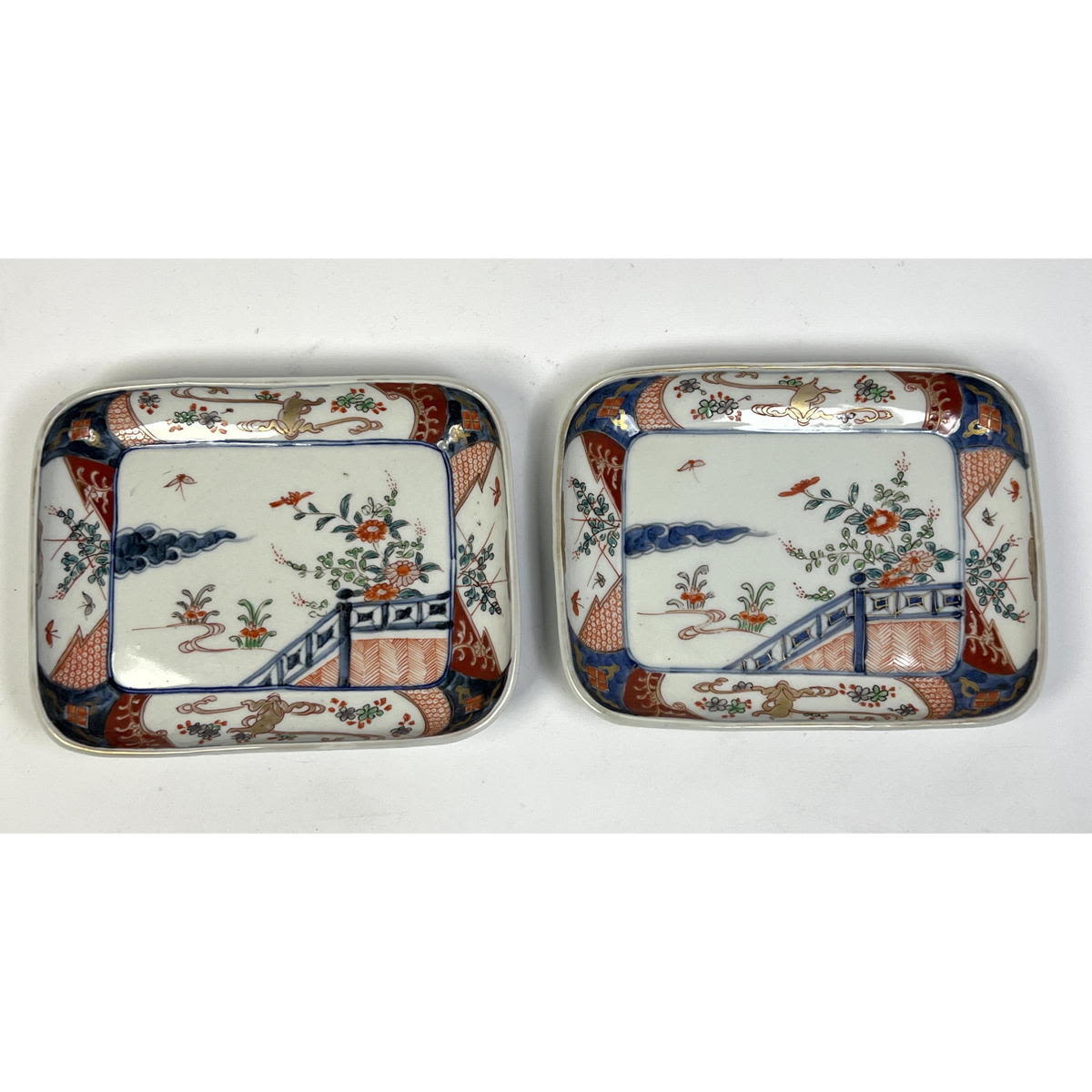 Pr Imari Hand Decorated Rectangular