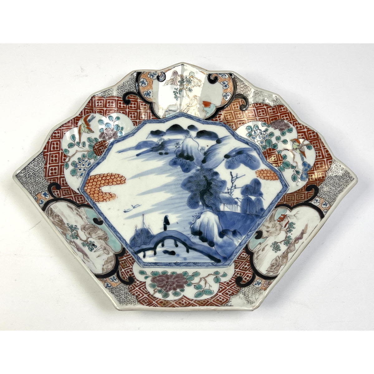 Fan Shaped Imari Paint Decorated 2a6279