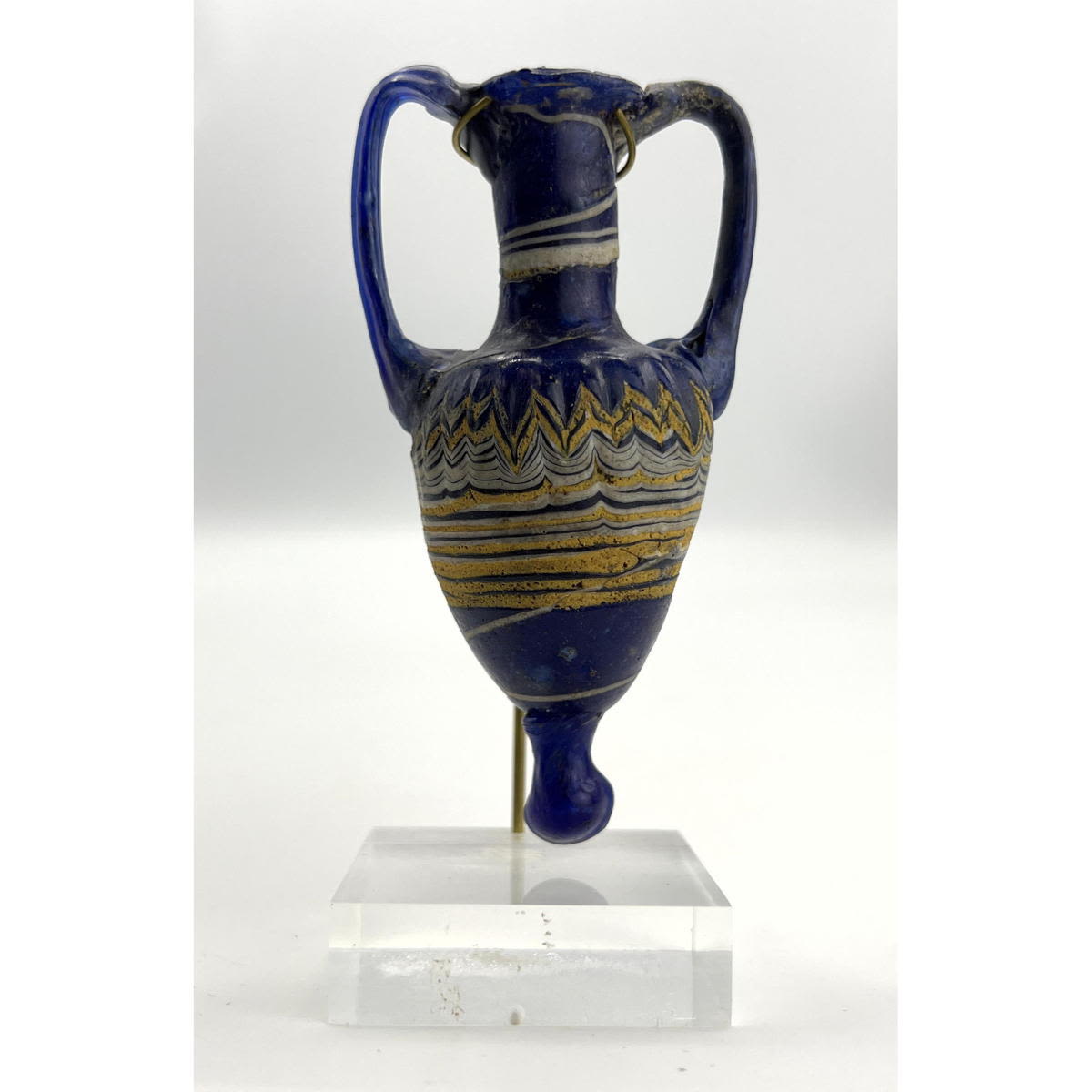 Royal Blue 2 handled amphora vessel