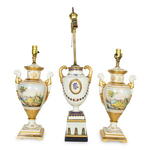 A Pair of Paris Porcelain Lamps 2a6302