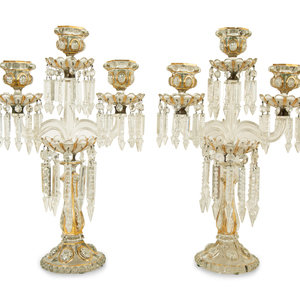 A Pair of Baccarat Enameled Molded