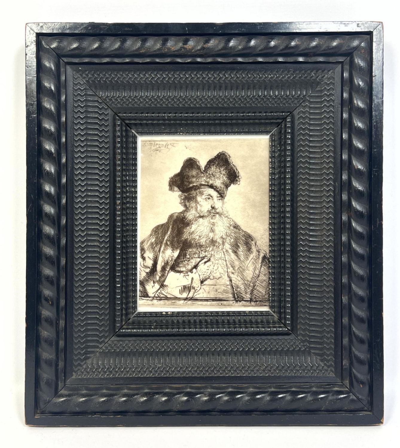 REMBRANDT print on porcelain Signed 2a62fb