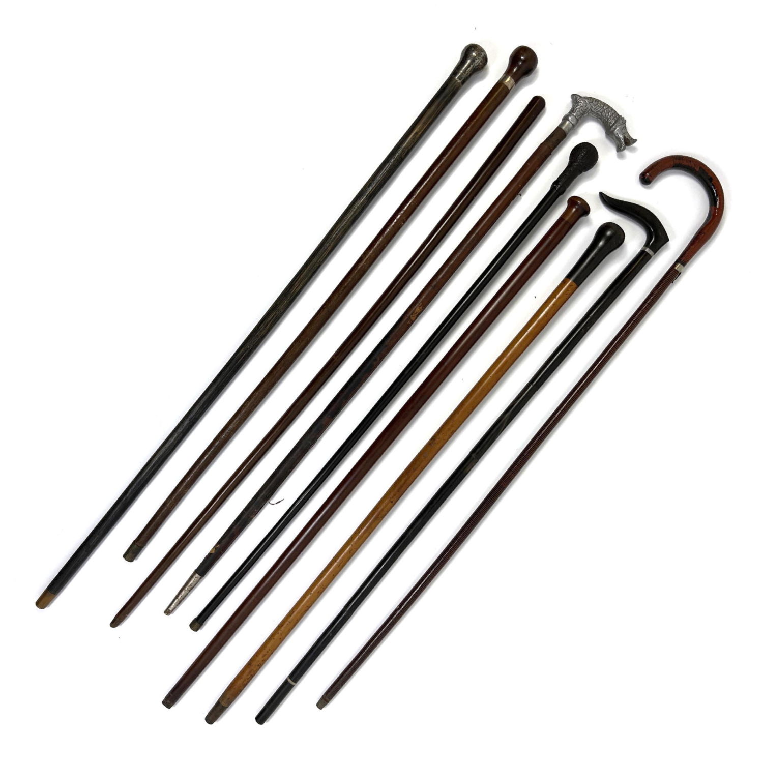 9pcs Vintage Canes and Walking
