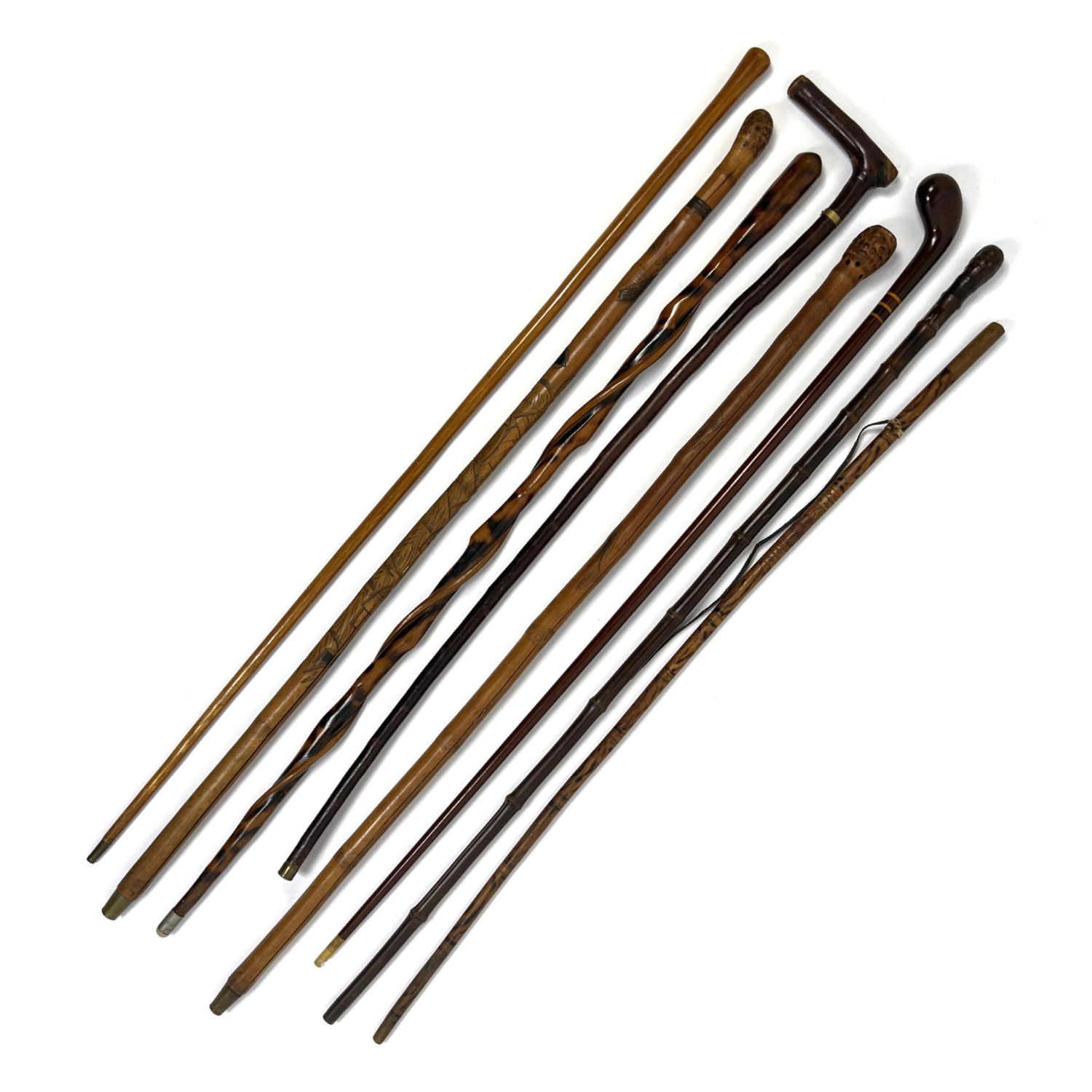 8pcs Vintage Canes and Walking