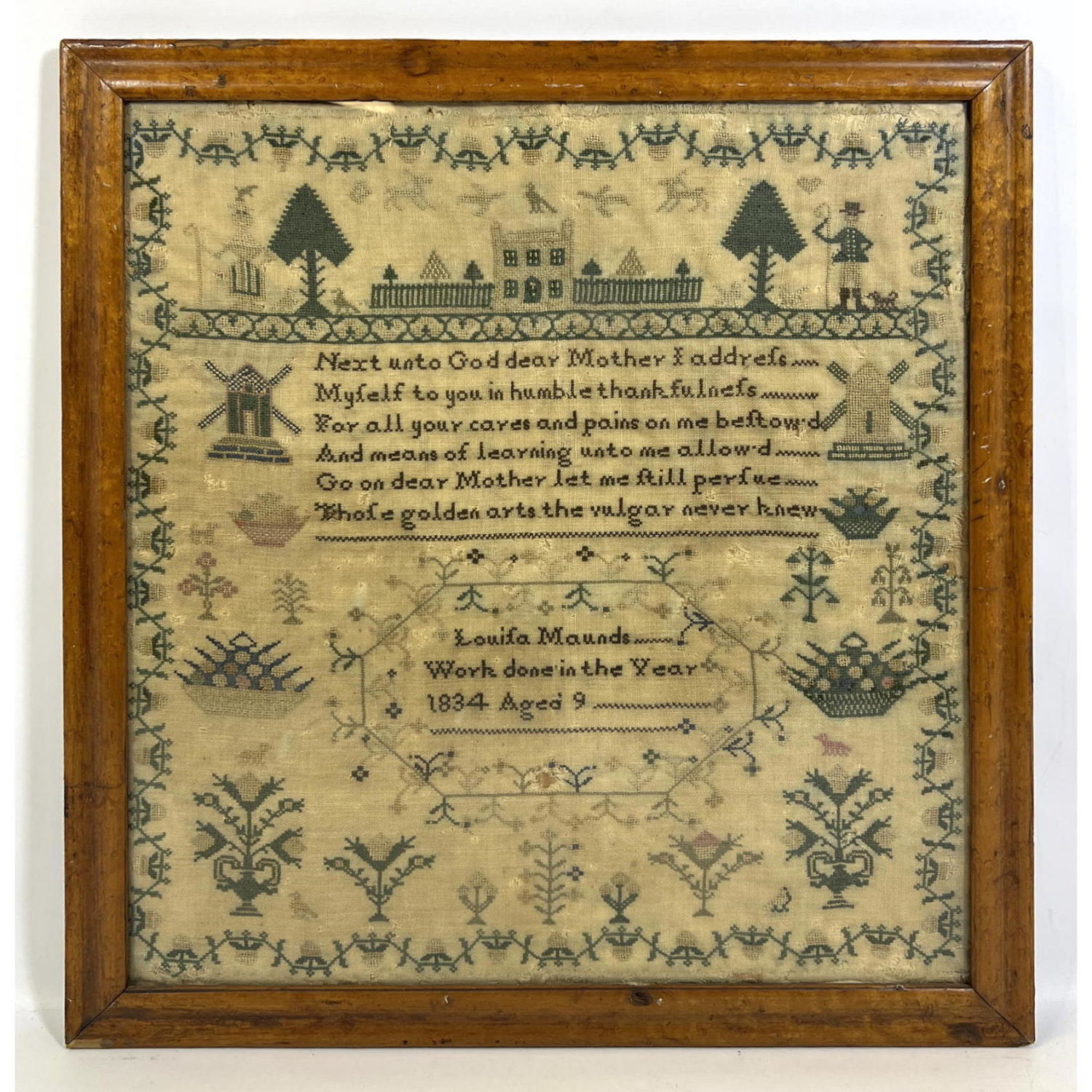 1834 needlework sampler Louisa 2a6398