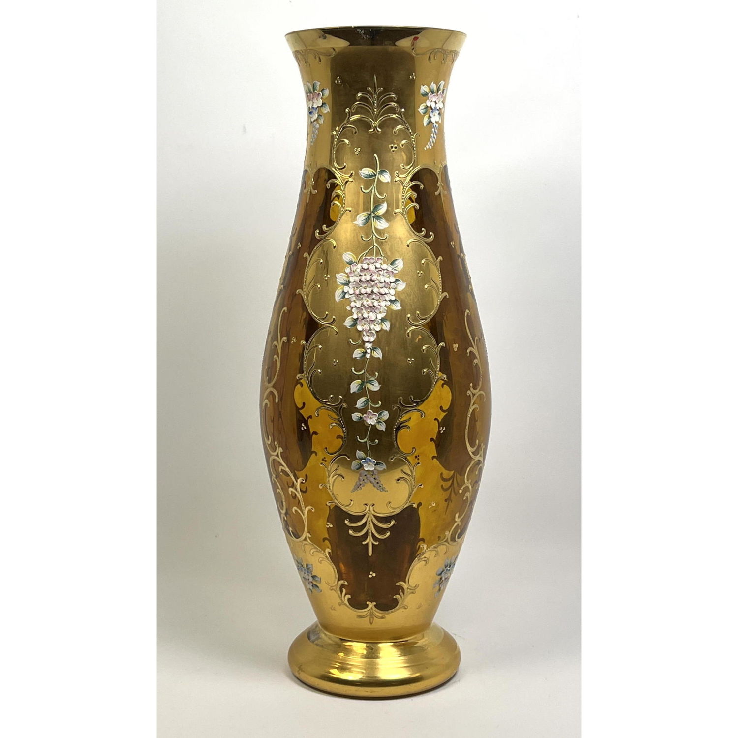Amber Bohemian Glass 21 Vase  2a639f