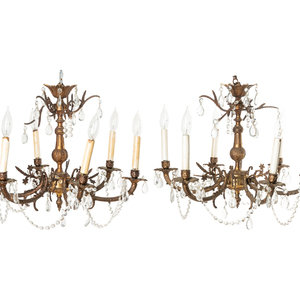 A Pair of French Gilt Metal Six Light 2a6617